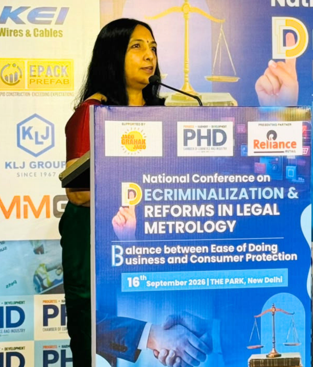 Ms. Nidhi Khare, Secretary, Department of Consumer Affairs, graced the PHDCCI Conference on Decriminalization and Reforms in Legal Metrology Balancing Ease of Doing Business and Consumer Protection as the Chief Guest and delivered a special address